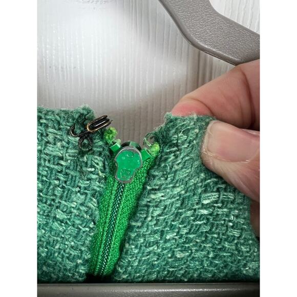 Vintage Handmade 1950s Green Tweed Mod Dress Womens 8 S/M Retro - Picture 4 of 7